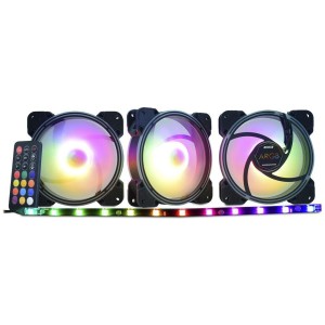 KIT COOLER KMEX AKAAE1 ARGB C 3 FANS 120X120X25MM + CONTROLE REMOTO AKAAE13XARP6B0X