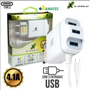 CARREGADOR ULTRA RAPIDO TYPE C 4.1A XC-TPC-UR23 X-CELL