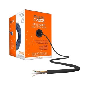 CABO DE REDE/CFTV 8 VIAS 300M PC-ETH3000BK PLUSCABLE PRETO