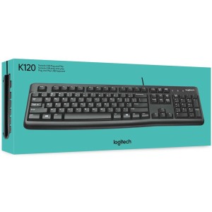 TECLADO COM FIO LOGITECH K120  PRETO